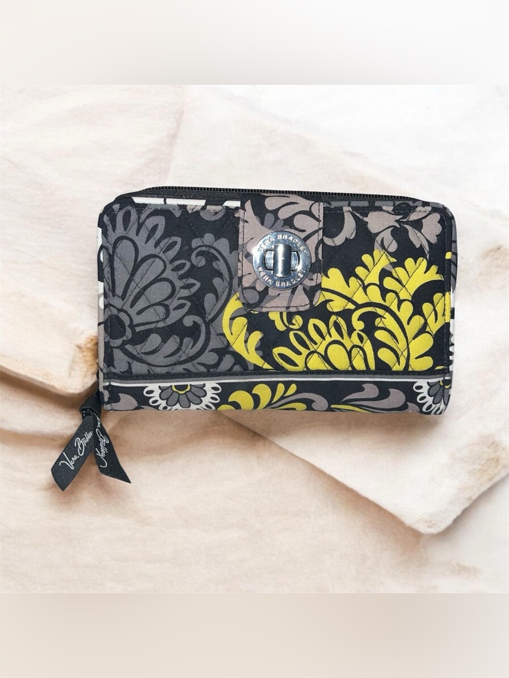 Vera Bradley Retired Baroque Pattern Turn Lock Wallet-EUC